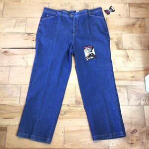 Erika Womens Slender Panel Stretch Straight Leg Denim Jeans Size 22W
